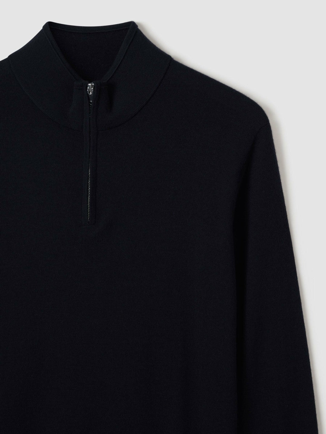 Merino Wool Half-Zip Jumper in Navy