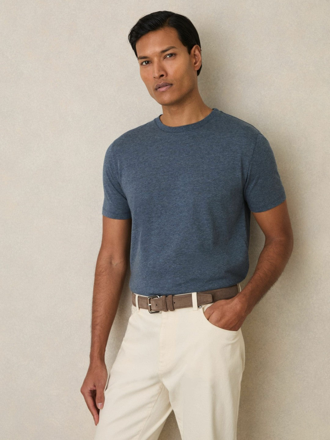 Cotton-Jersey Crew-Neck T-shirts 3 Pack in Multi Melange