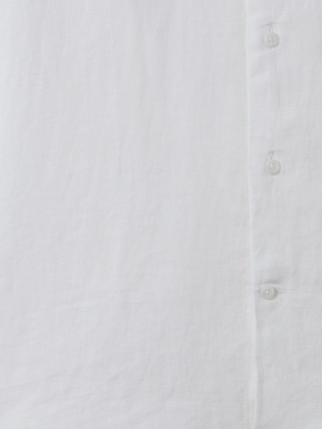 Slim Fit Linen Button-Through Shirt in White