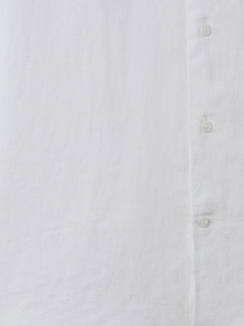 Slim Fit Linen Button-Through Shirt in White