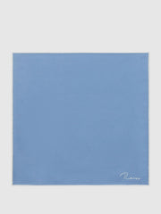 Plain Silk Pocket Square in Airforce Blue