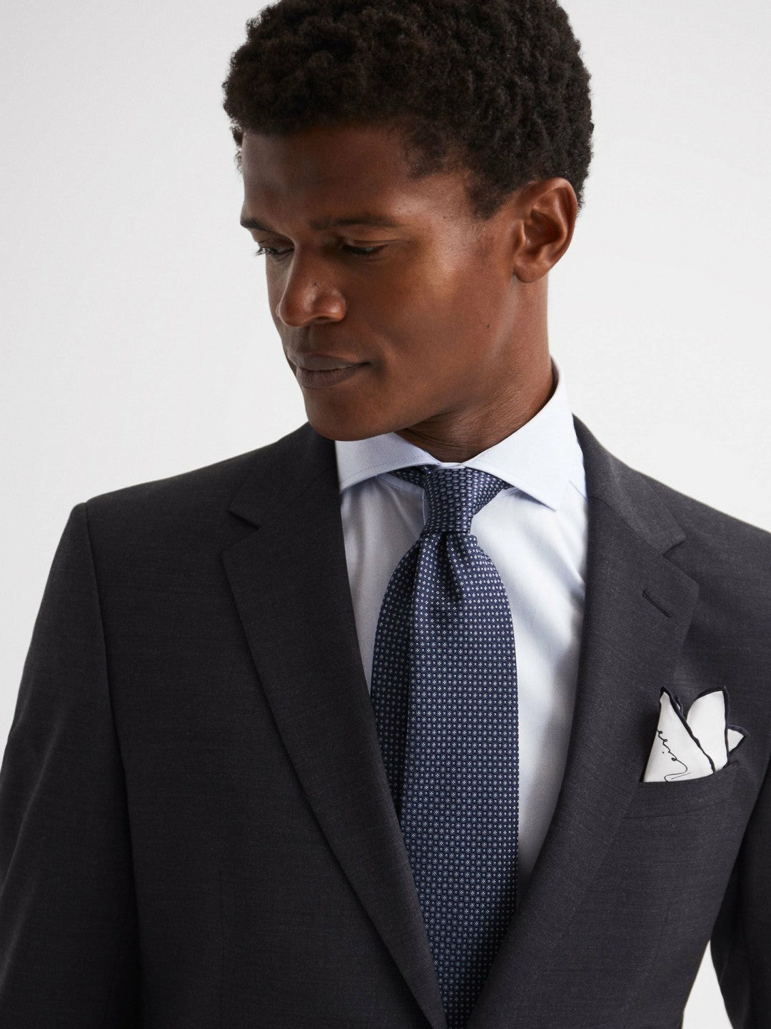 Plain Silk Pocket Square in White
