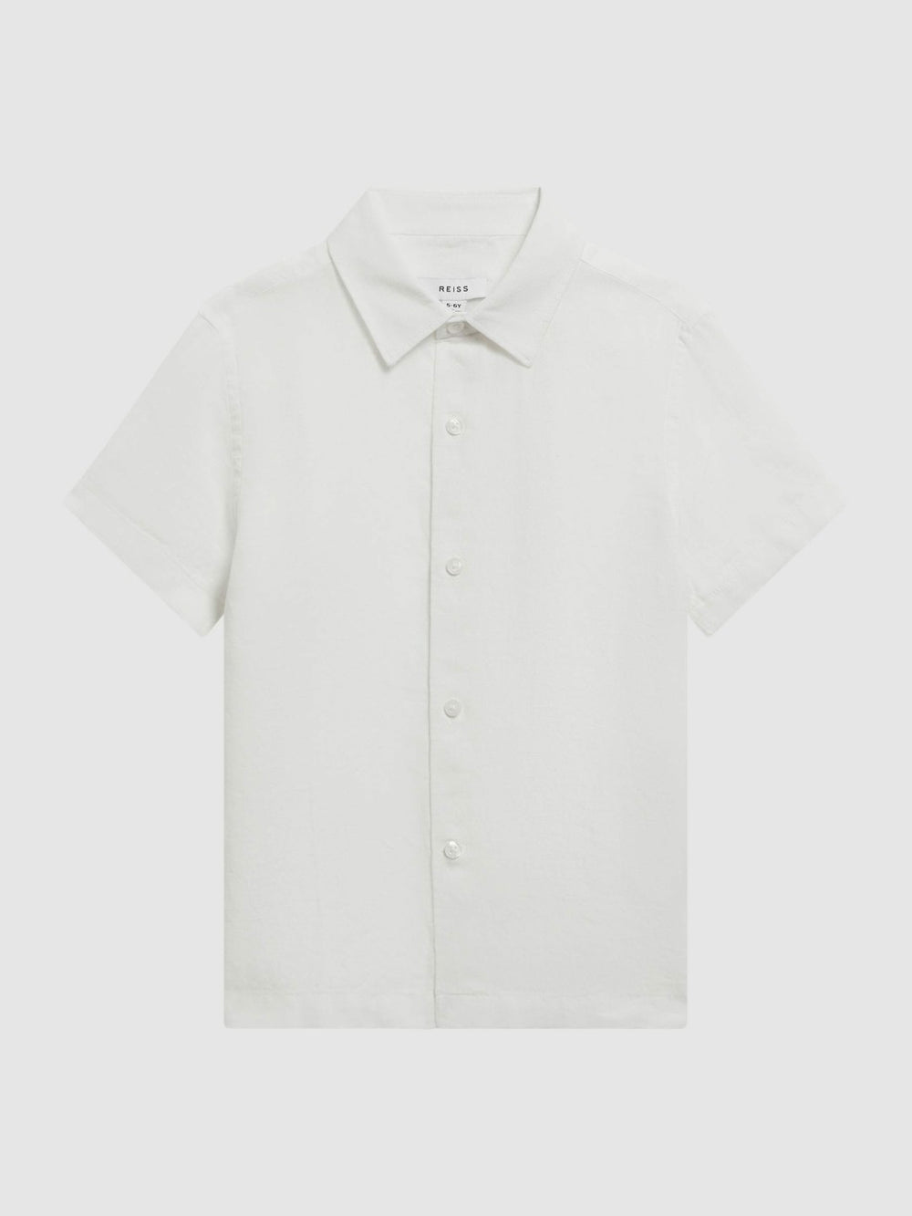 3-9 yrs Short Sleeve Linen Shirt in White