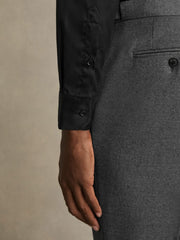 Slim Fit Cotton-Twill Two-Fold Shirt Slim-Fit in Black