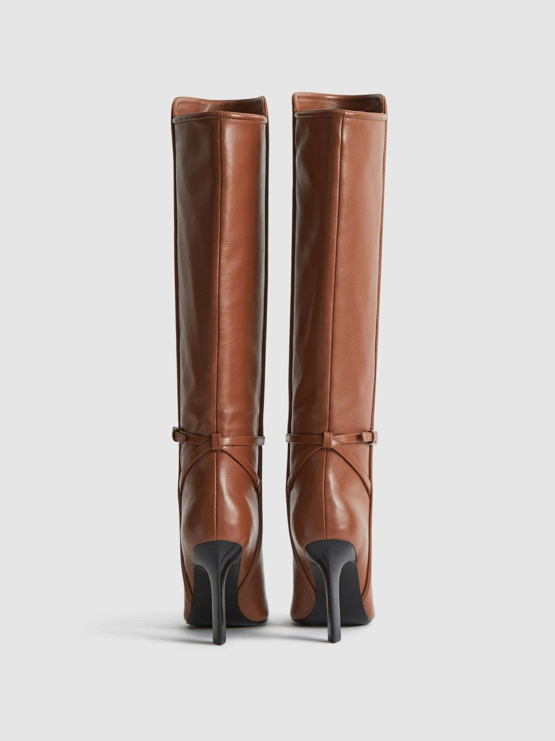 Leather Knee High Boots in Tan