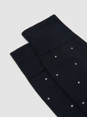 Polka Dot Socks in Navy