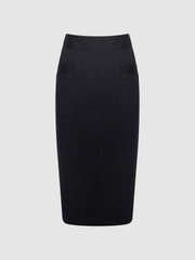 Petite Tailored Pencil Skirt in Navy