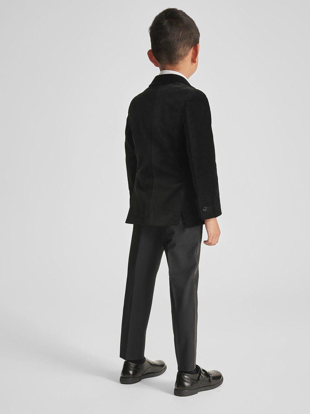 4-9 yrs Single Breasted Velvet Blazer in Black