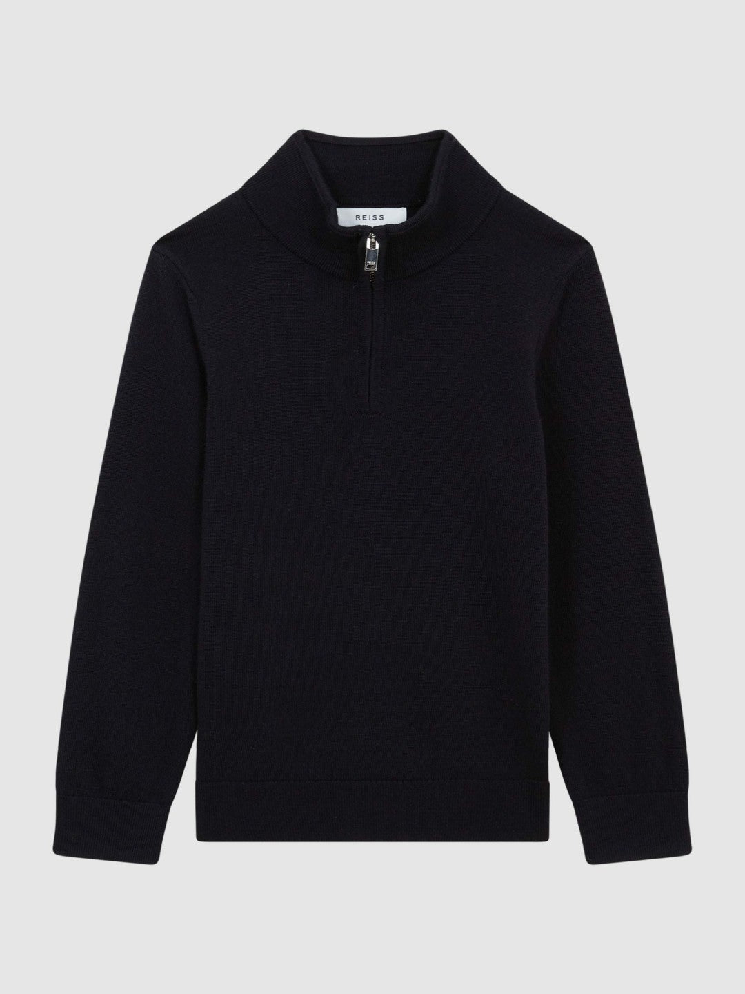 9-14 yrs Merino Wool Zip-Neck Jumper in Navy