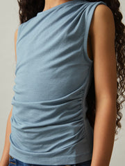 9-13 yrs Ruched Vest Top in Blue