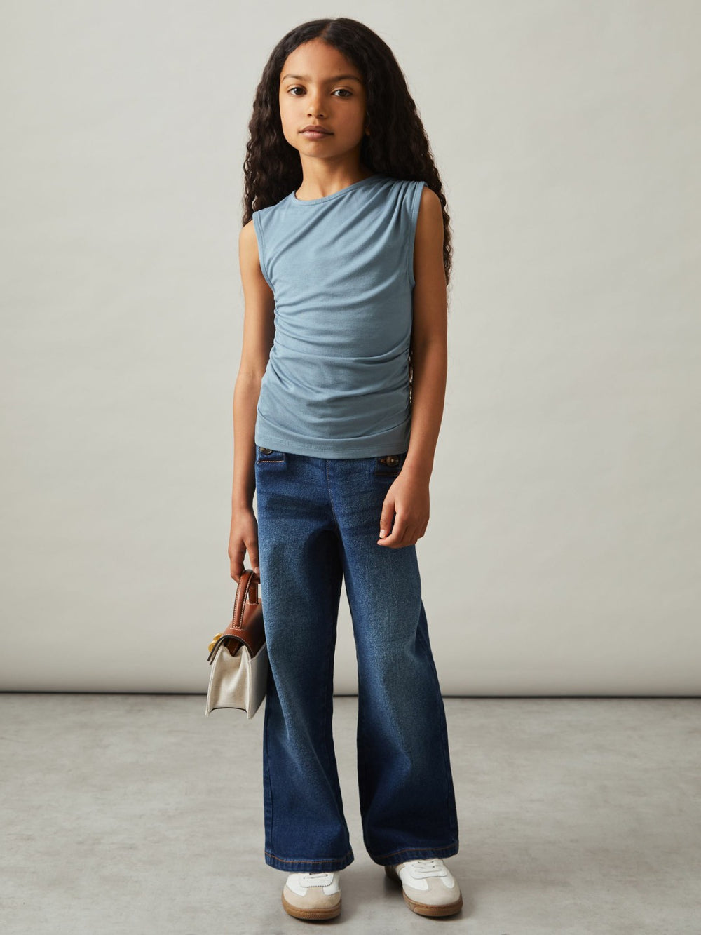 9-13 yrs Ruched Vest Top in Blue