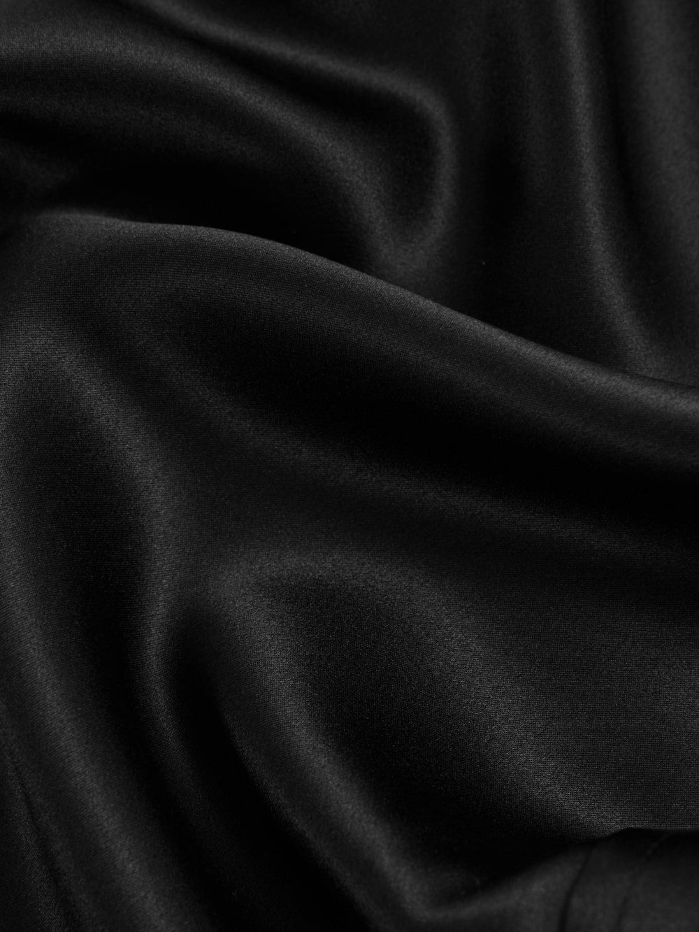 Silk-Satin Concealed-Placket Shirt in Black