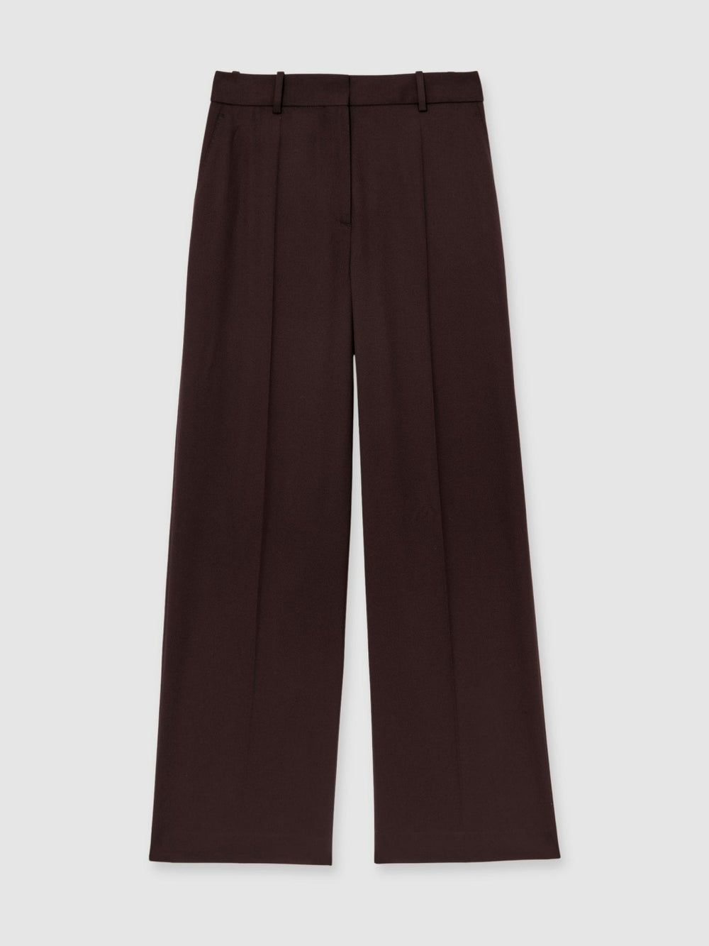 Wool-Blend Wide-Leg Suit Trousers in Aubergine