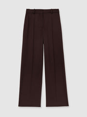 Wool-Blend Wide-Leg Suit Trousers in Aubergine