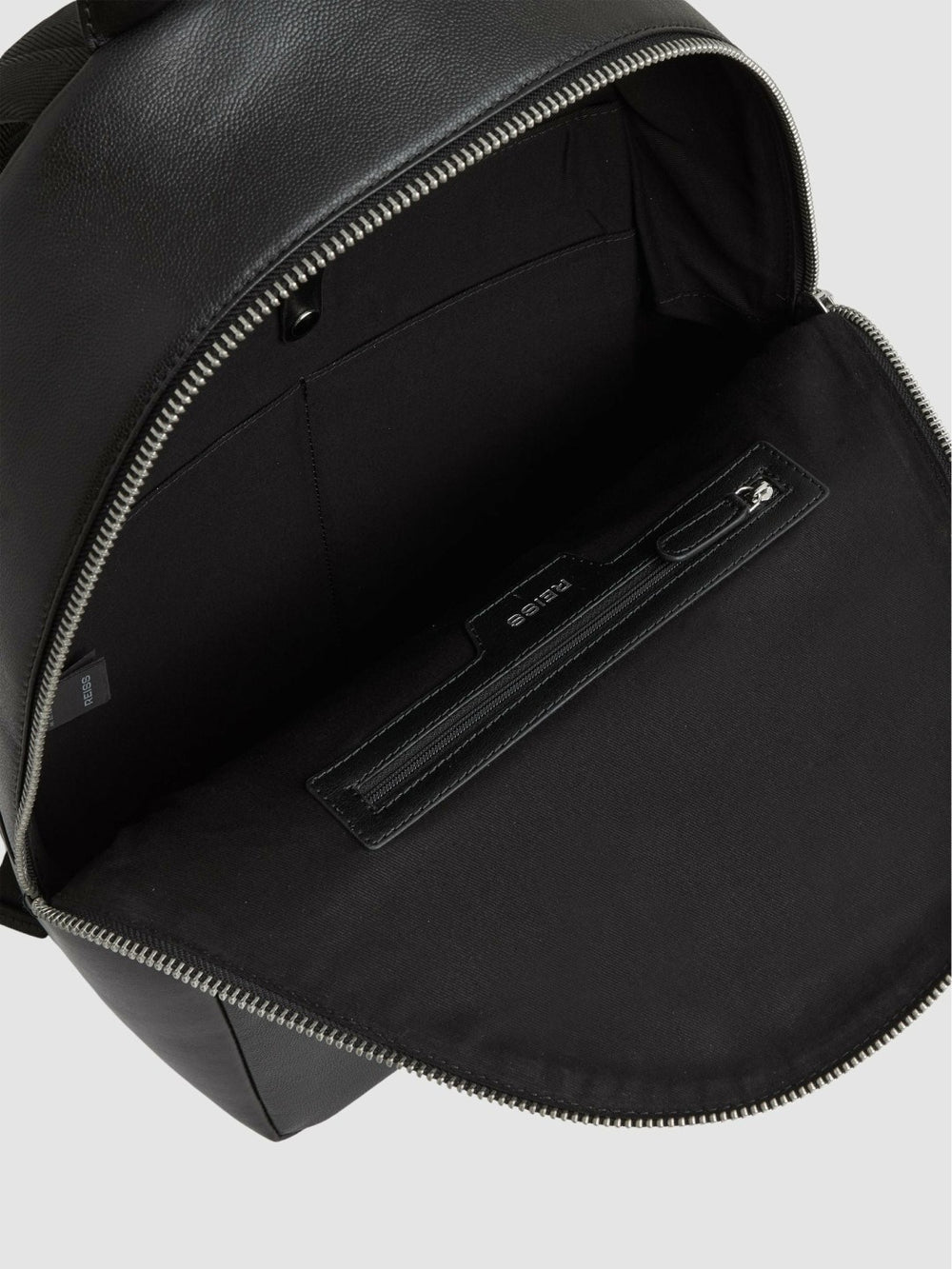 Micro-Grain Leather Backpack in Black