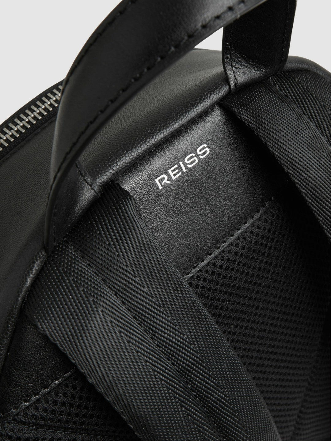 Micro-Grain Leather Backpack in Black