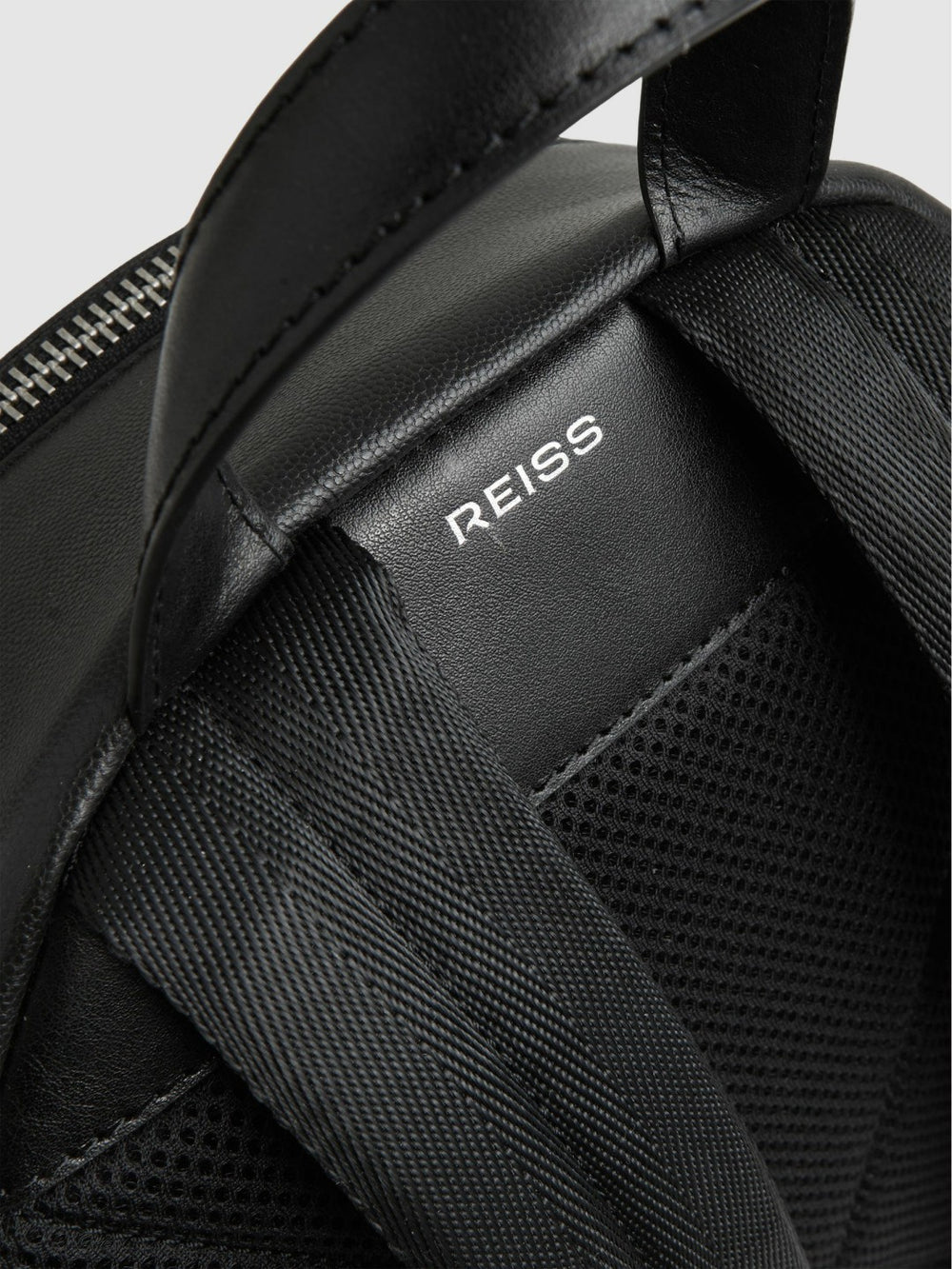Micro-Grain Leather Backpack in Black