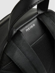 Micro-Grain Leather Backpack in Black