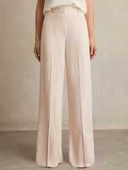 Wide-Leg Suit Trousers in Pink