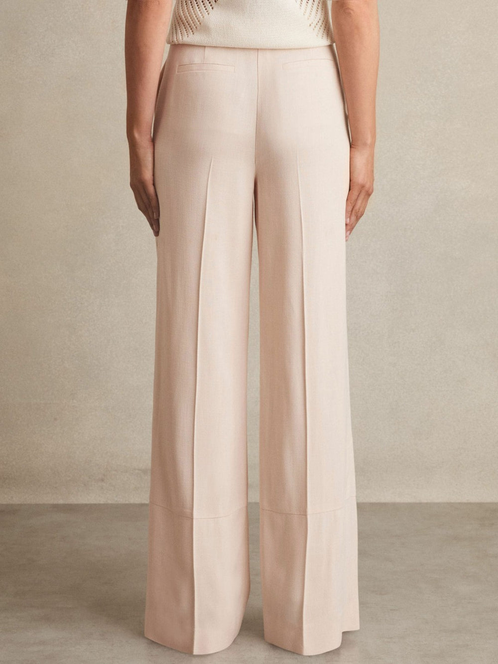 Petite Wide-Leg Suit Trousers in Pink