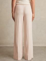 Petite Wide-Leg Suit Trousers in Pink