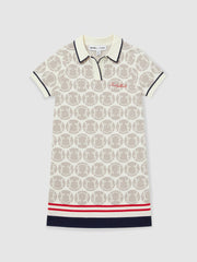 13-14 yrs SmileyWorld Knitted Polo Dress in Off White