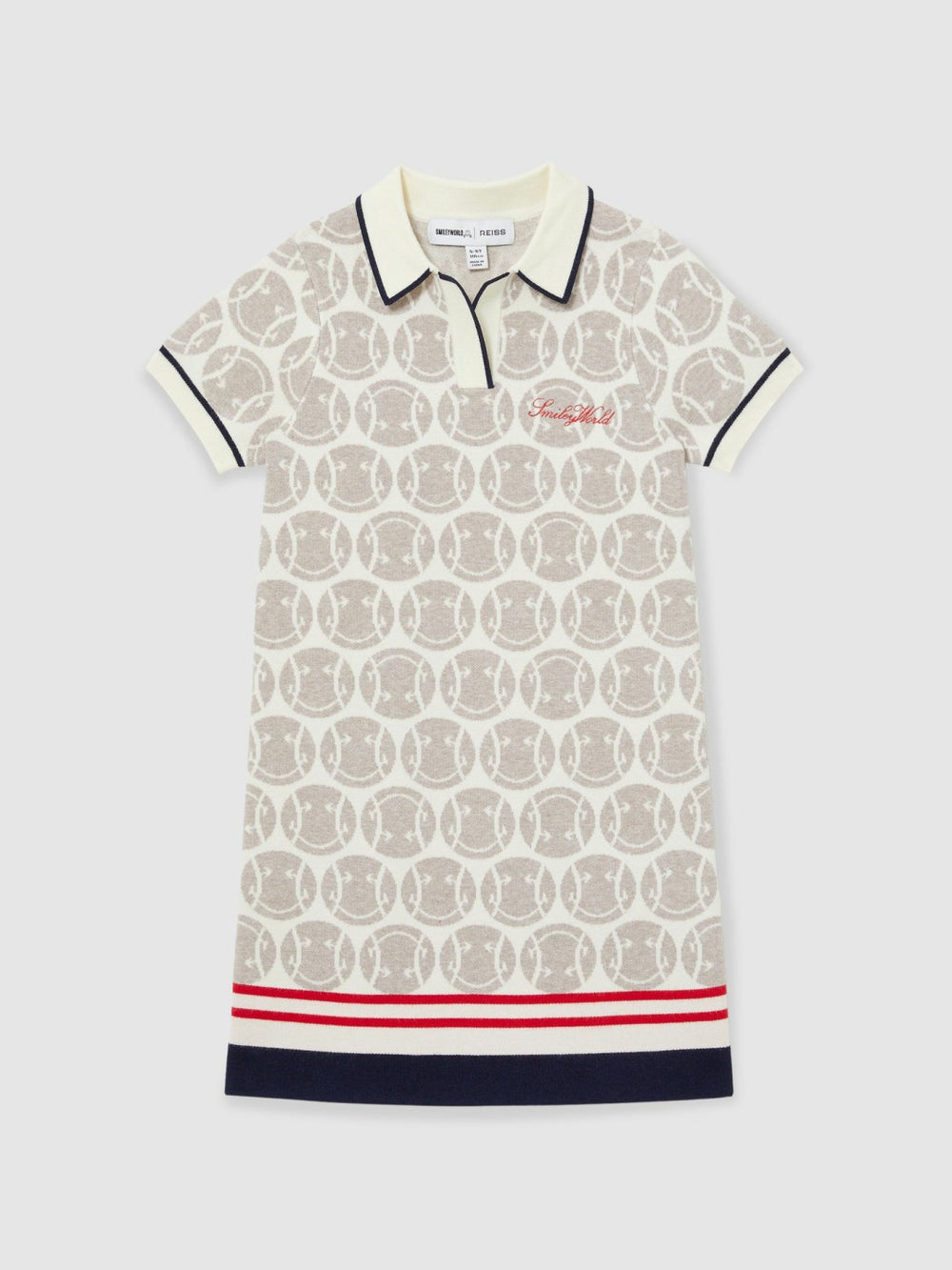 4-9 yrs SmileyWorld Knitted Polo Dress in Off White