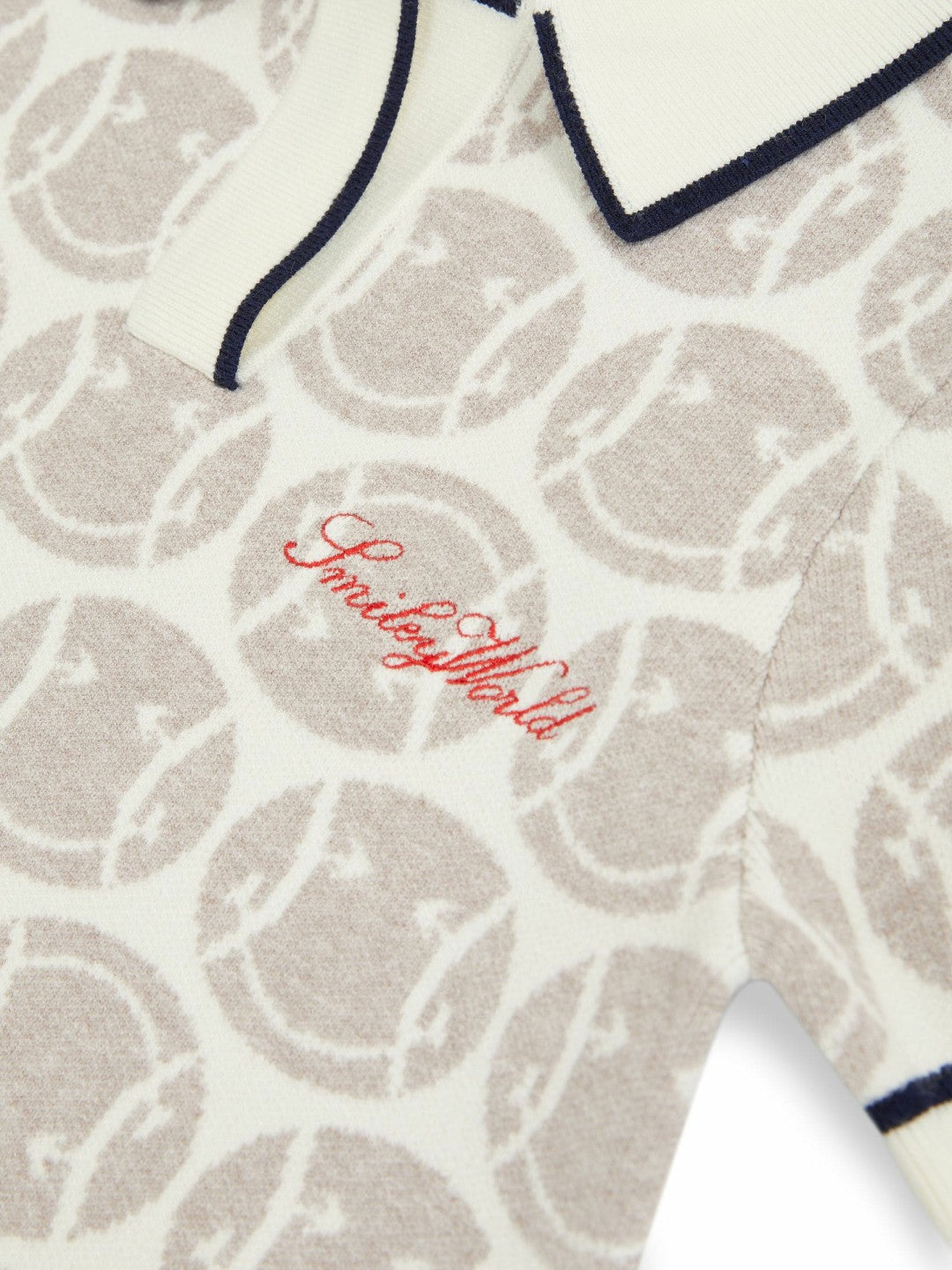 4-9 yrs SmileyWorld Knitted Polo Dress in Off White