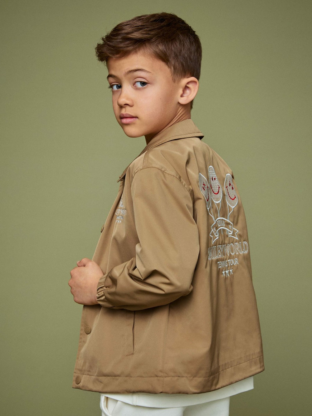 3-9 yrs SmileyWorld Harrington Jacket in Stone