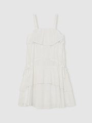 13-14 yrs SmileyWorld Broderie Logo Dress in Ivory