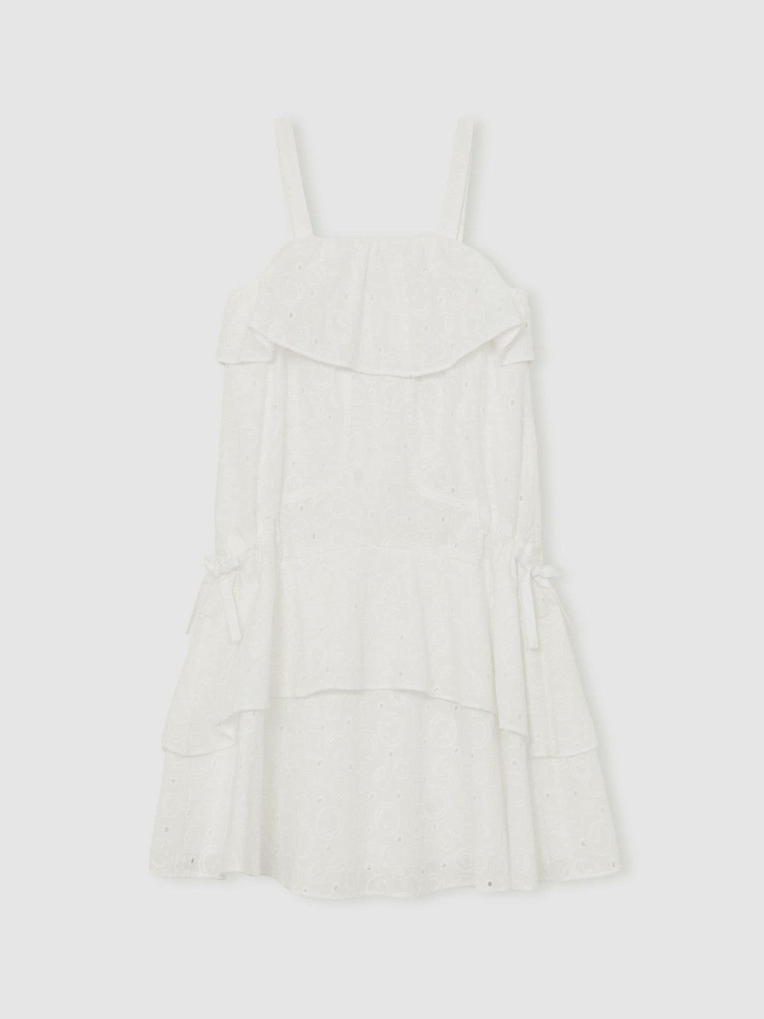 9-13 yrs SmileyWorld Broderie Logo Dress in Ivory