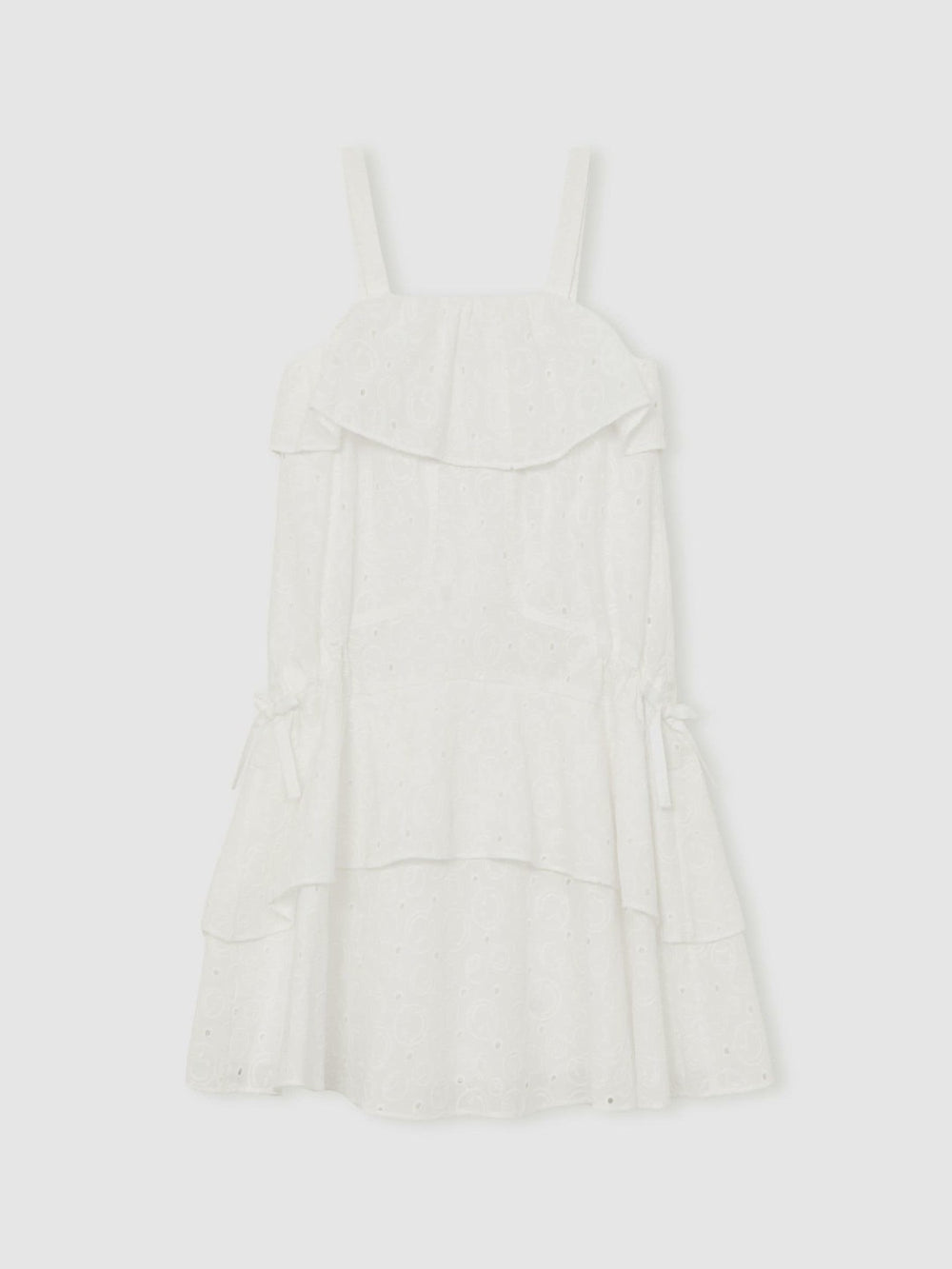 9-13 yrs SmileyWorld Broderie Logo Dress in Ivory
