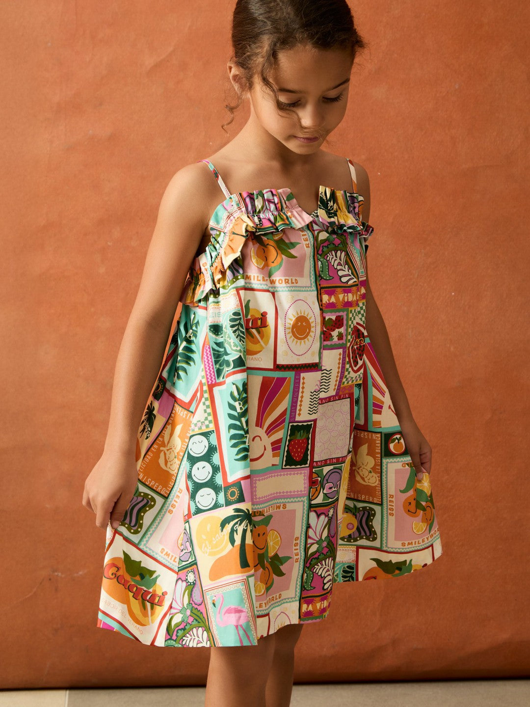 4-9 yrs SmileyWorld Motif-Print Dress in Multi