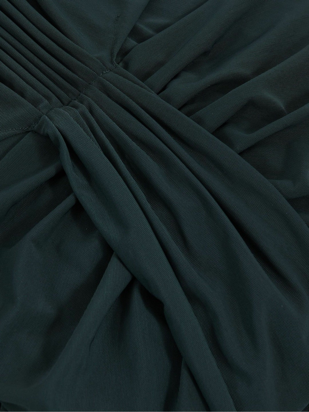 Sheer Ruched Maxi Dress in Teal