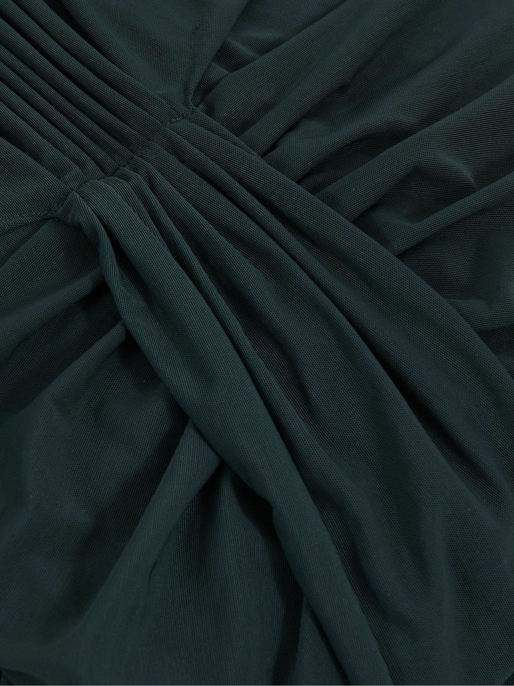 Sheer Ruched Maxi Dress in Teal