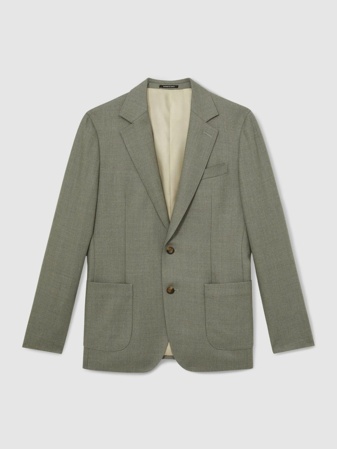 Wool-Blend Single-Breasted Blazer Slim-Fit in Sage Green