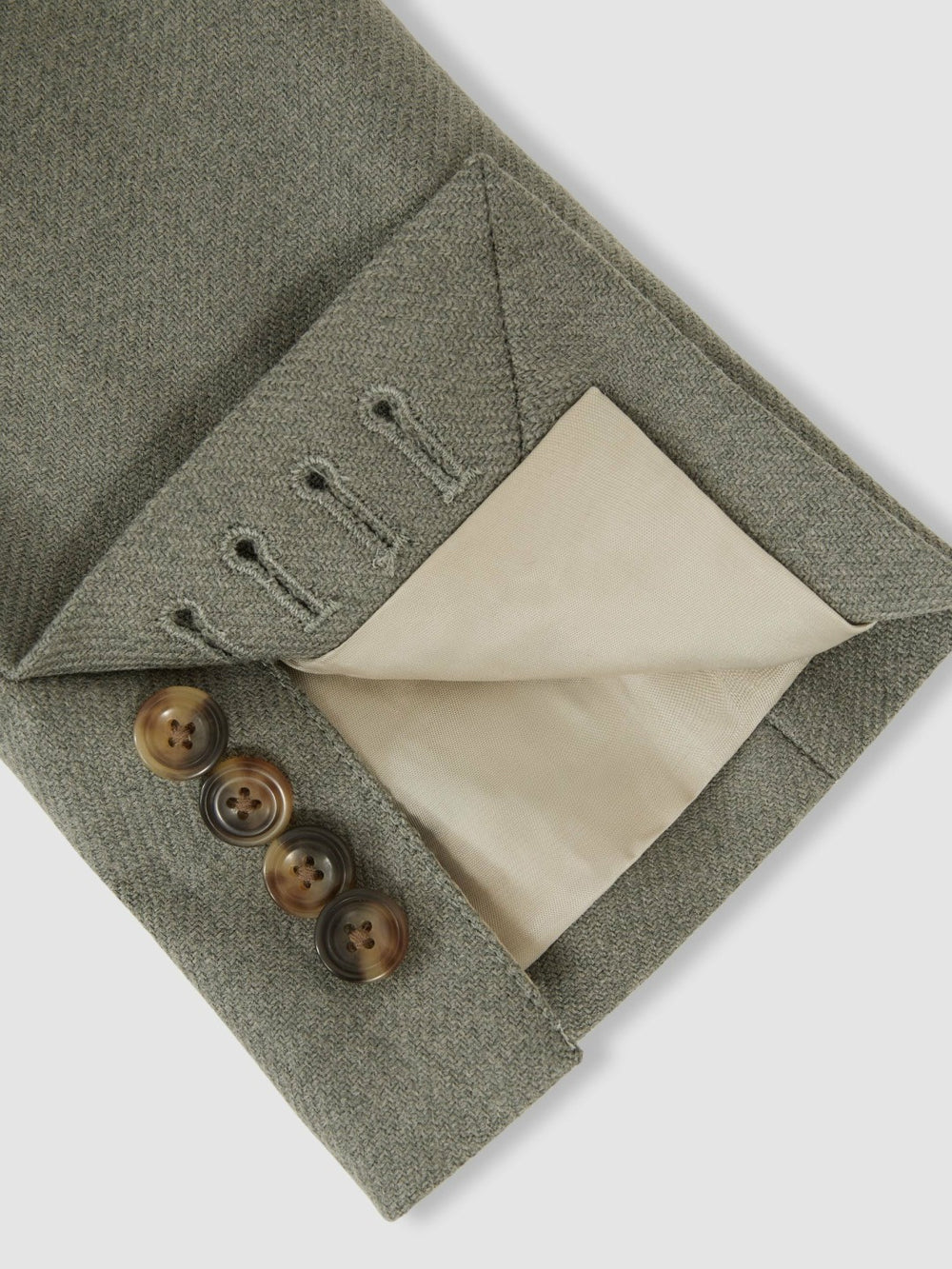 Wool-Blend Single-Breasted Blazer Slim-Fit in Sage Green