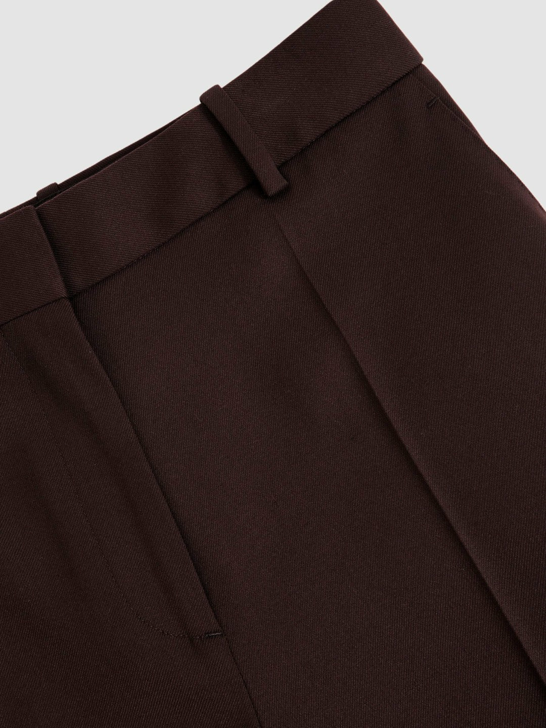 Petite Wool-Blend Wide-Leg Suit Trousers in Aubergine