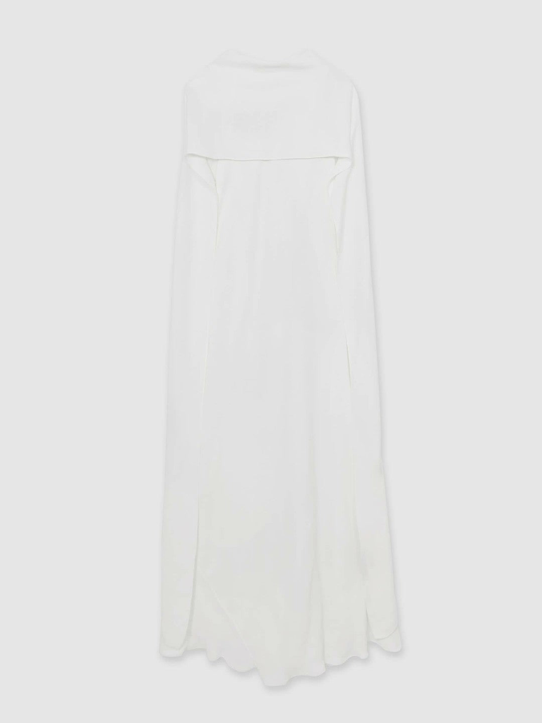 Crepe Cape Maxi Dress in White