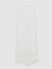 Crepe Cape Maxi Dress in White