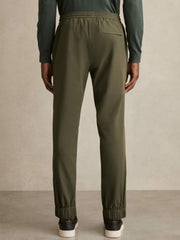 Drawstring Technical Cuffed Trousers in Green