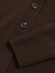13-14 yrs Wool-Blend Fitted Cardigan With Cashmere in Brown