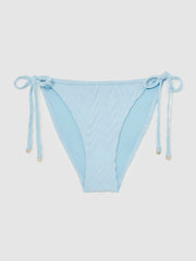 Textured Wave Bikini Bottoms in Blue