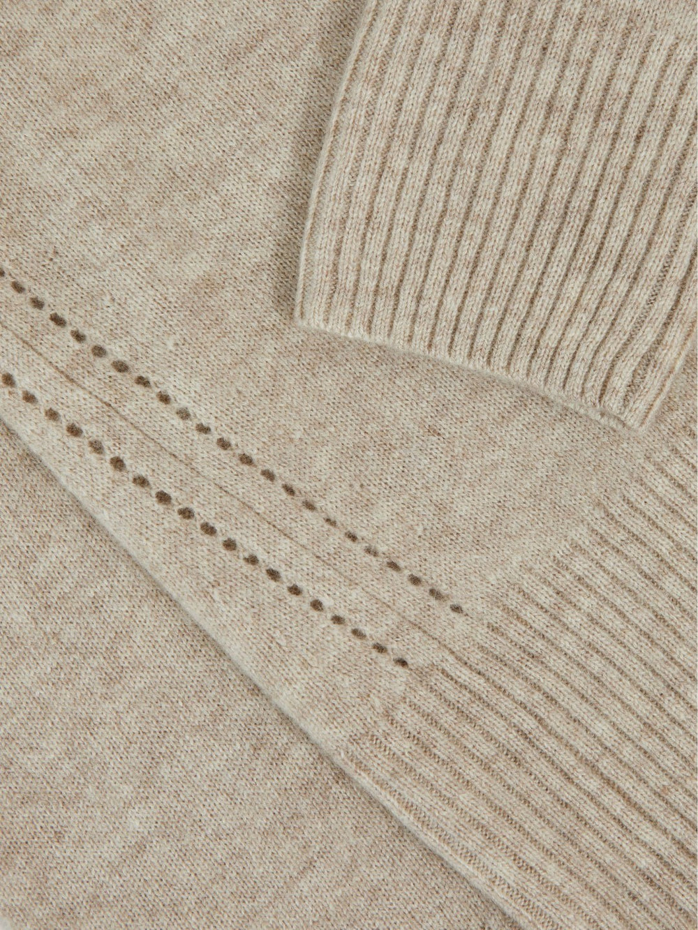 3-9 yrs Wool-Blend Open-Stitch Jumper with Cashmere in Oatmeal