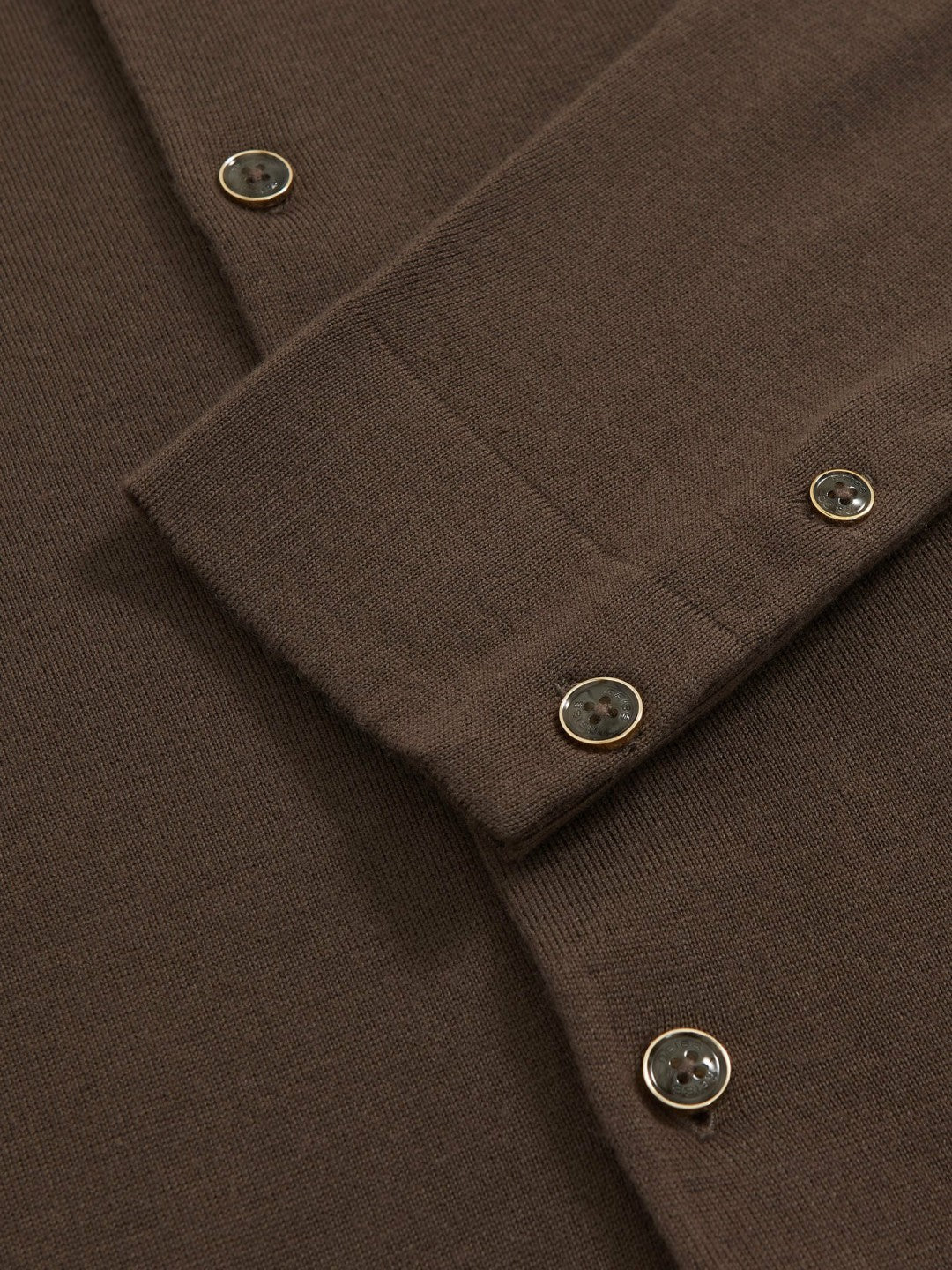 Merino Wool Button-Through Cardigan in Chocolate Brown
