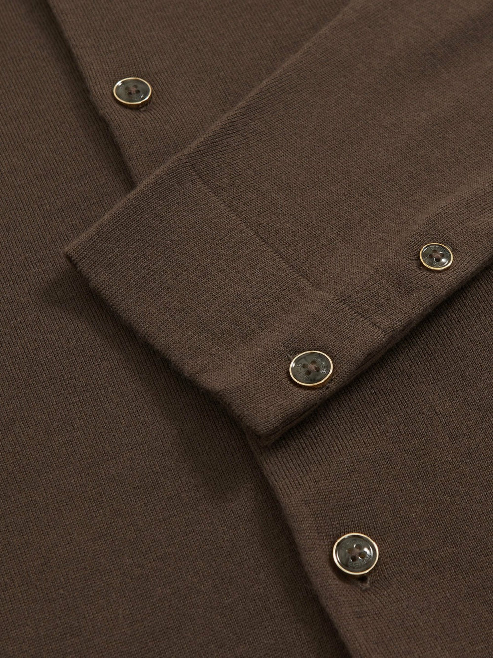 Merino Wool Button-Through Cardigan in Chocolate Brown