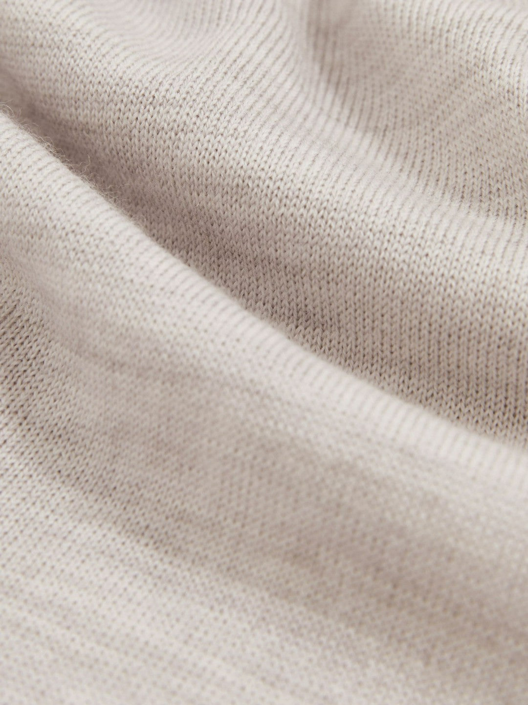 Merino Wool Open-Collar Polo Shirt in Wicker Brown Melange