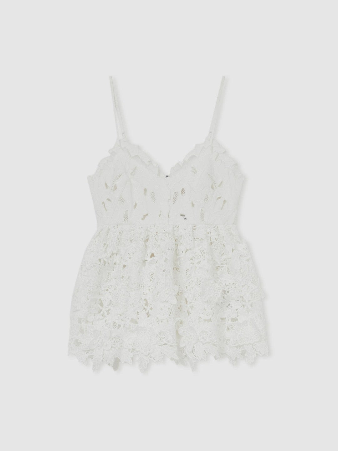 Cotton Cut Out Lace Cami Top in Ivory