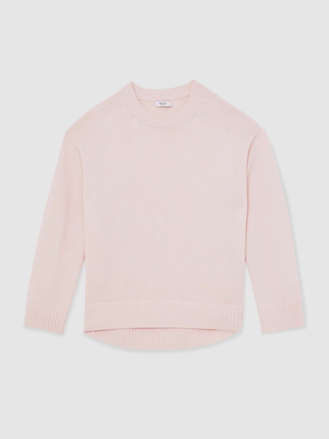 Wool-Cashmere Crew-Neck Jumper in Pink