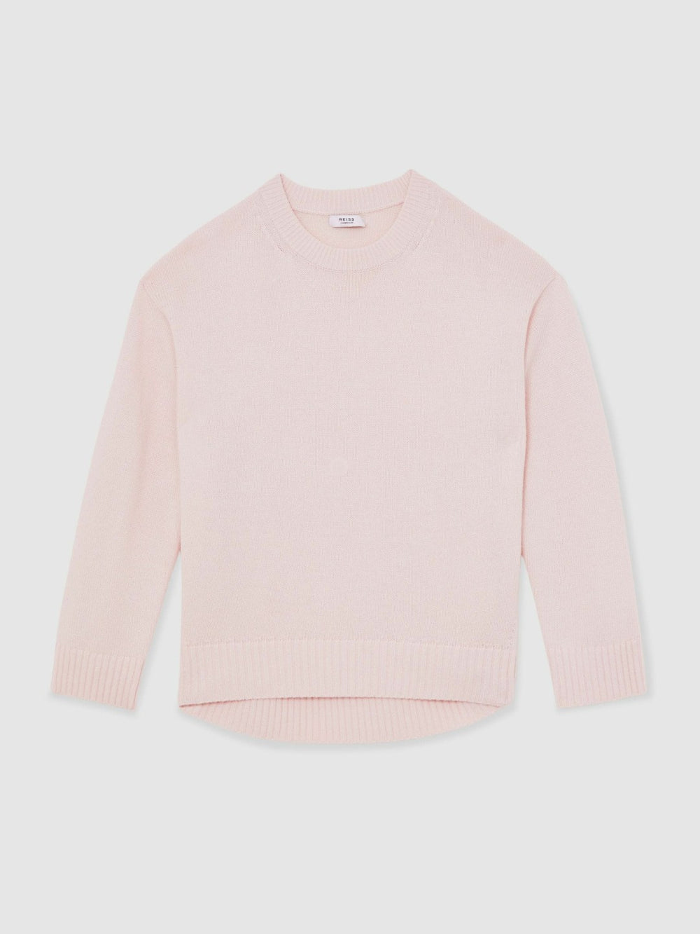 Wool-Cashmere Crew-Neck Jumper in Pink